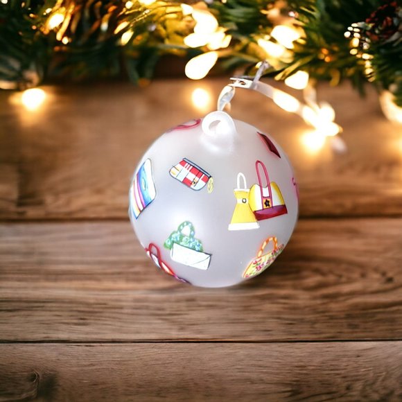 Dillard's Trimmings Frosted Glass Ball Ornament with Ladies' Purse - Picture 2 of 9